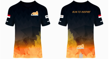 Lengan Pendek Navy-Orange