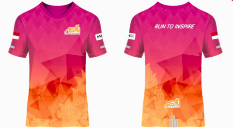 Lengan Pendek Pink-Orange